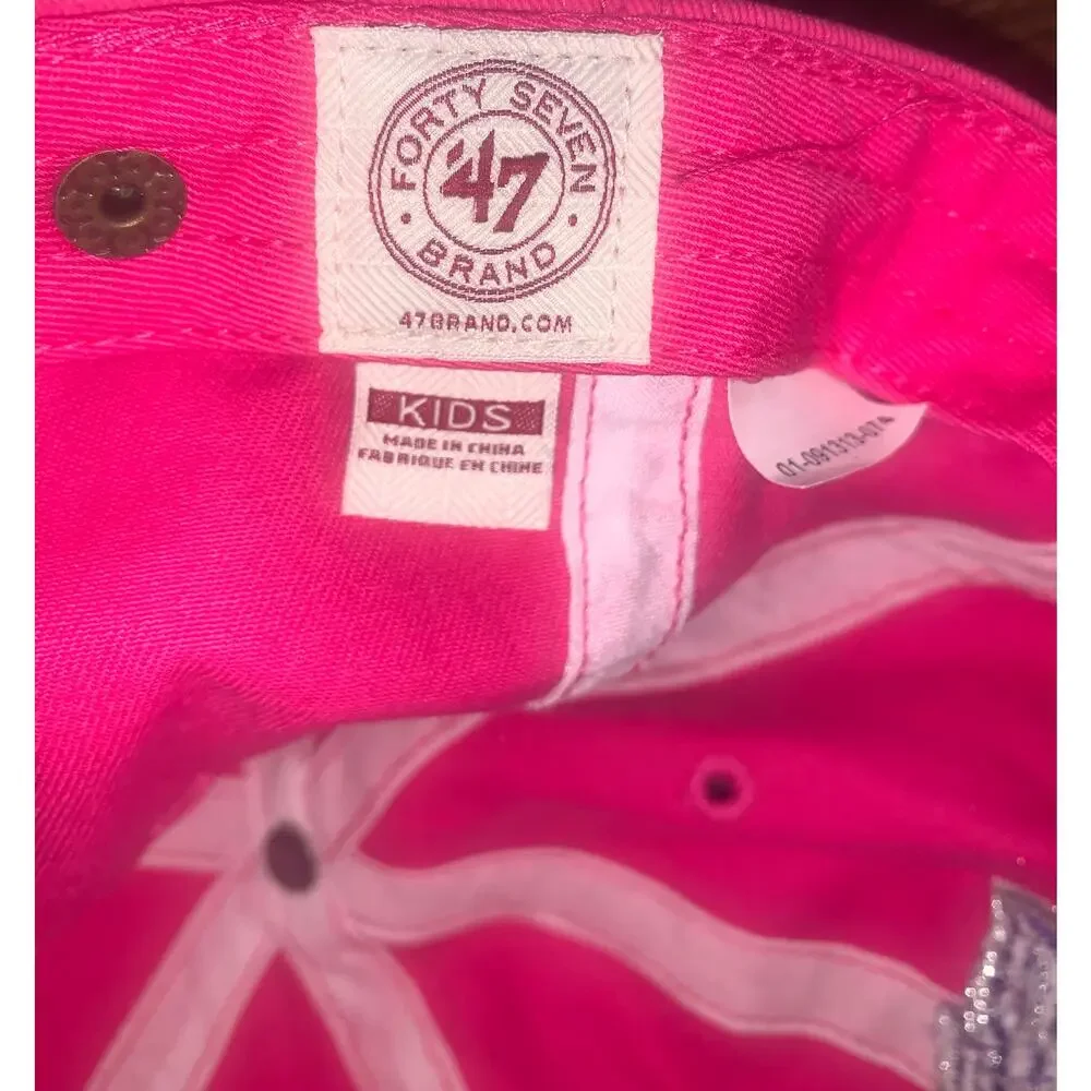 47‎ Brand Kids Wildcats Pink Sparkle Adjustable Baseball Hat Youth Cap